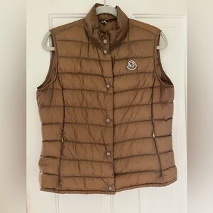 Moncler Women's Champagne/Light Brown Quilted Vest